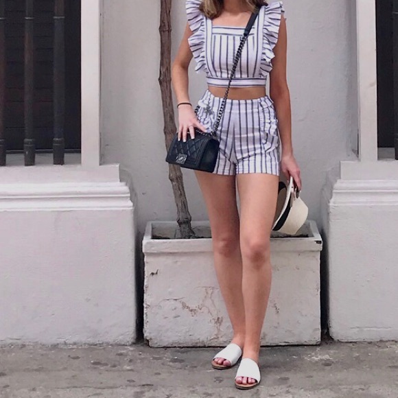 Striped Two Piece Set W/ Ruffle - Picture 5 of 5